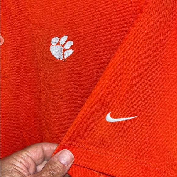 Orange Nike Golf Men’s Clemson Tigers paw Team regular polo shirt M NCAA College - Picture 2 of 3